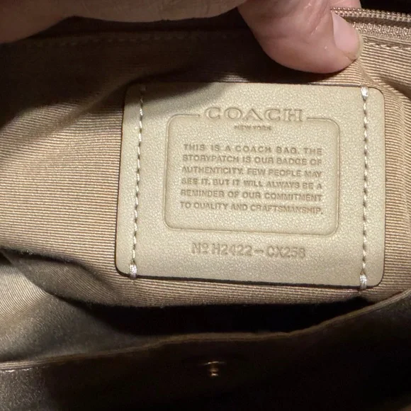 Coach Laurel with Signature Rivets in Chalk/Gold - Picture 7 of 11